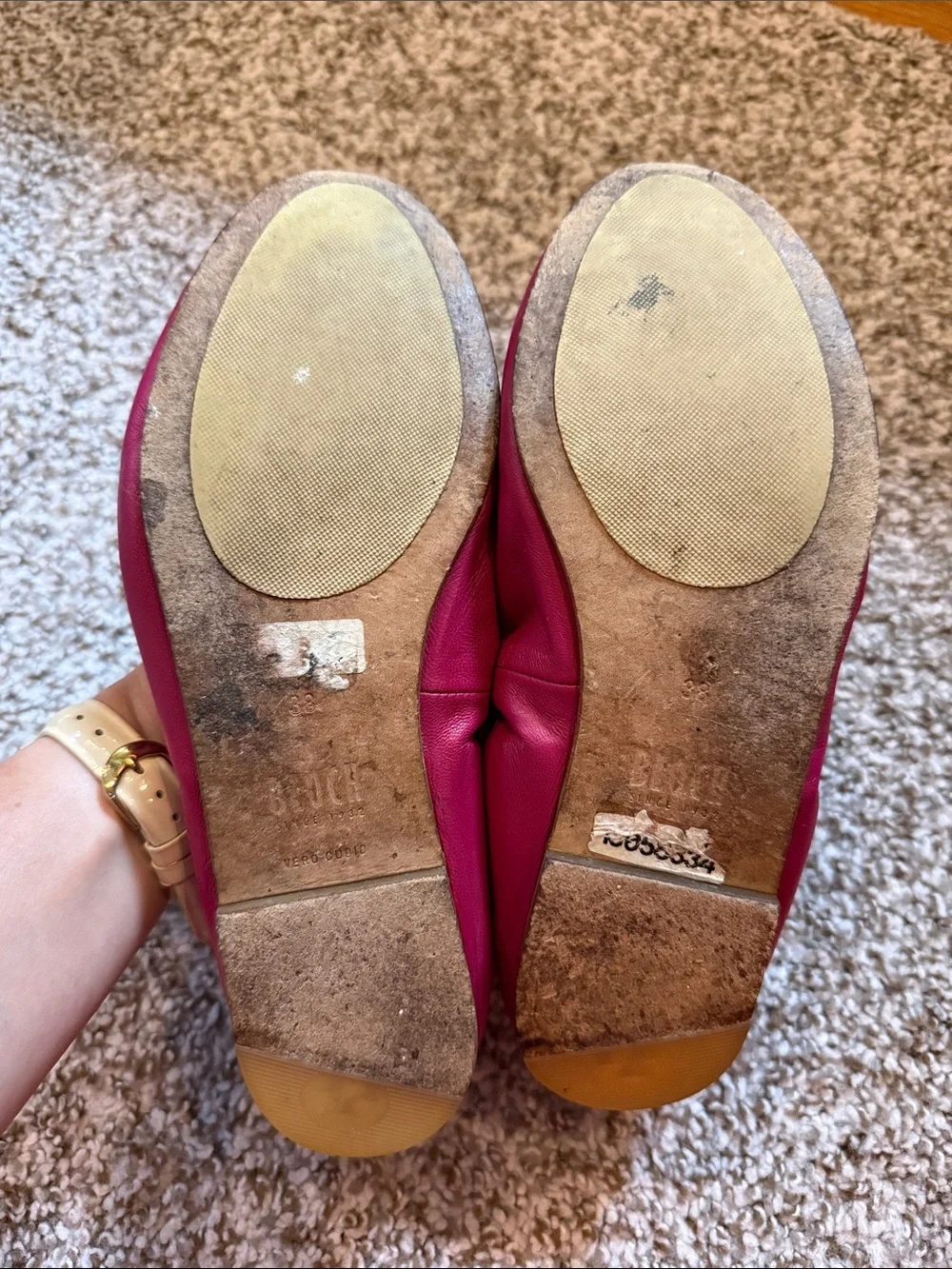 Bloch Fuchsia Leather Ballet Flats - 7.5